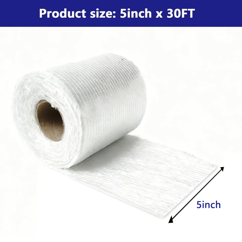 CRMCC 1708 Biaxial Fiberglass Cloth Tape 5" x 10 Yards (30 ft) | 17 oz Biaxial + 0.75 oz Mat | for Marine & Auto Repair, Seams, High-Strength Reinforcement - Image 2